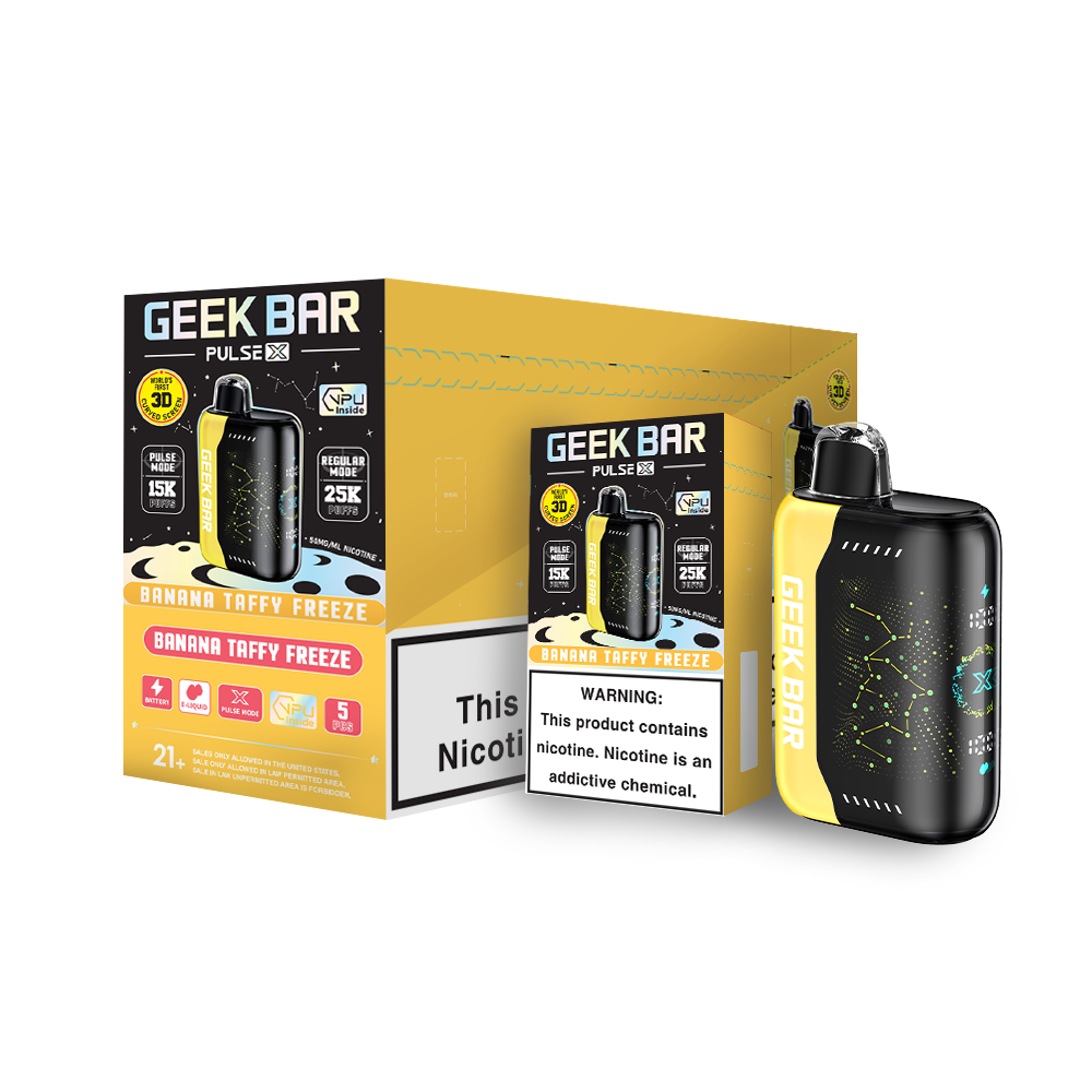 Geek Bar Pulse X 25K Puff Rechargeable Disposable Device – 25000 Puffs (2 Box per Flavor Max Limit)