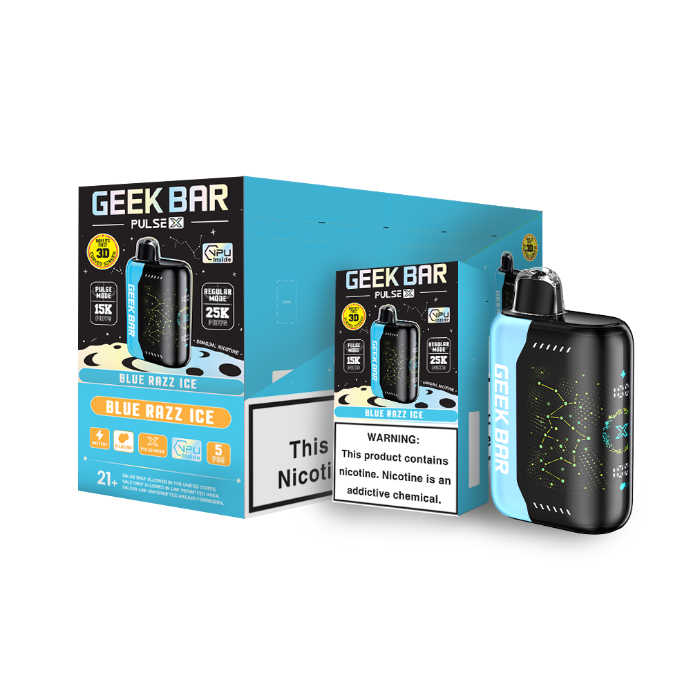 Geek Bar Pulse X 25K Puff Rechargeable Disposable Device – 25000 Puffs (2 Box per Flavor Max Limit)