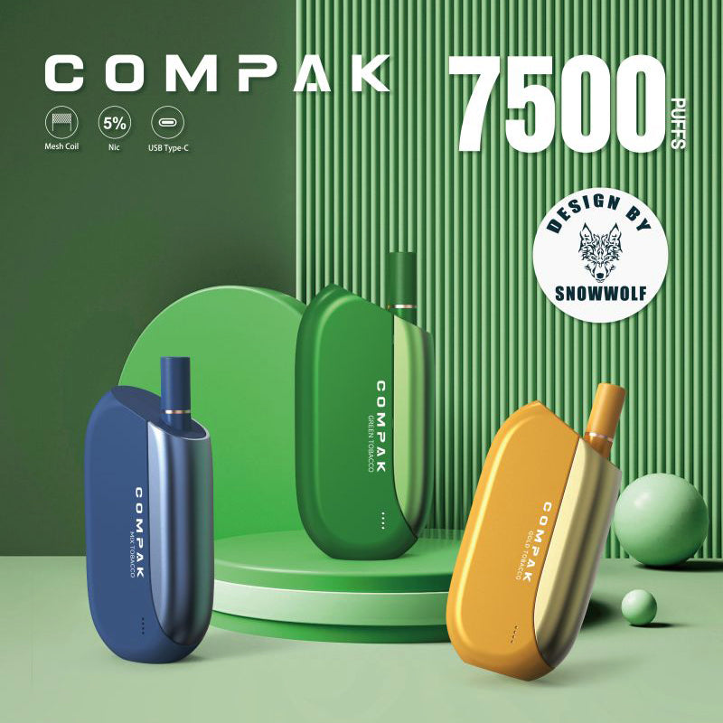 Compak 7500 Puffs Design by SNOWWOLF Disposable – 7500 Puffs