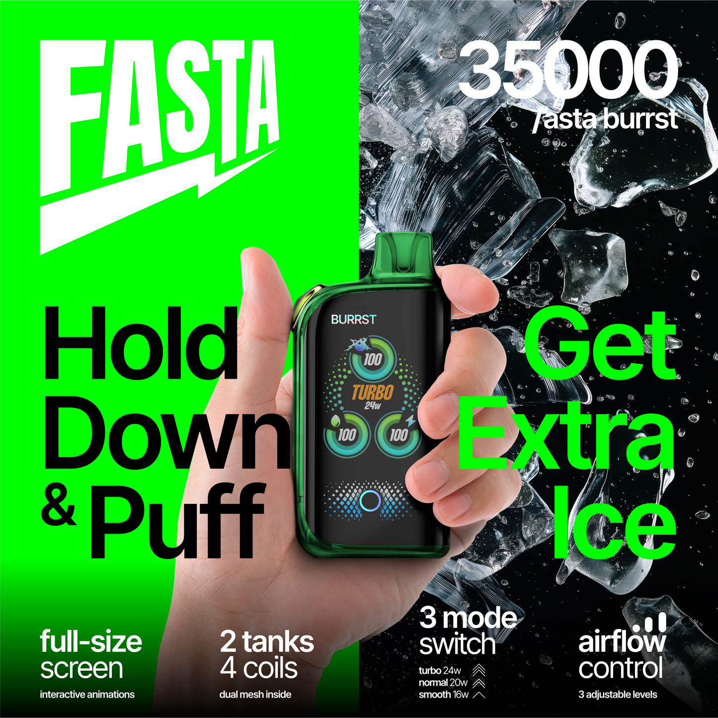 🎁 FASTA Burrst 35000 Disposable Device – 35000 Puffs (100% off)