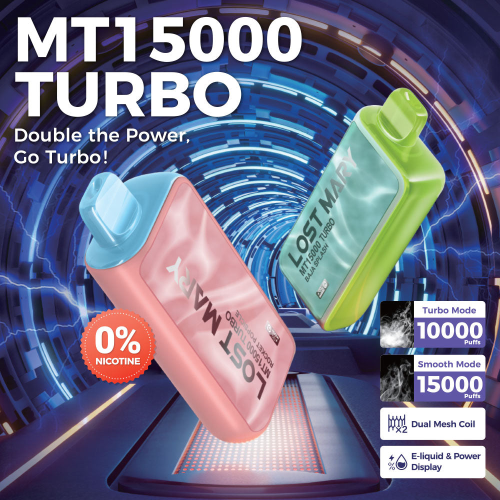 Discover the Lost Mary MT15000 Turbo Disposable – zero nicotine, up to 15,000 puffs, dual modes, rechargeable battery. Perfect for bulk wholesale orders. Explore now!