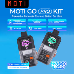 MOTI Go Pro Kit Disposable Device – 12000 Puffs