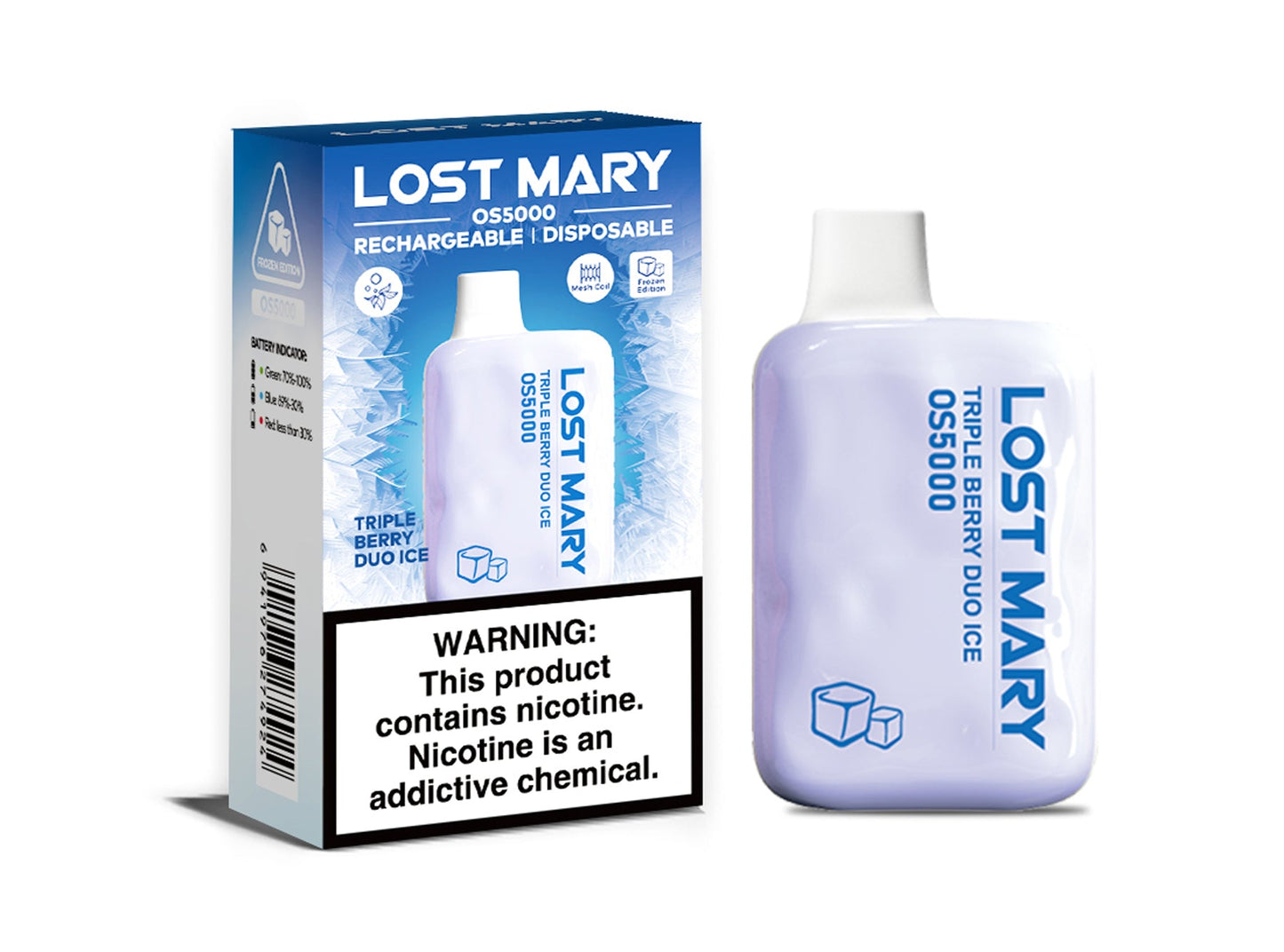 Lost Mary OS5000 Frozen Edition Lost Mary Lost Mary OS5000 Frozen Edition Rechargeable Disposable Device – 5000 Puffs