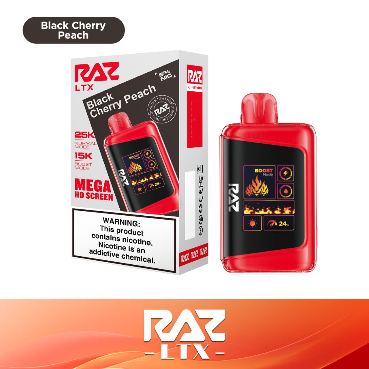 Raz LTX 25K Puff Rechargeable Disposable Device – 25000 Puffs (2 Box per Flavor Max Limit)