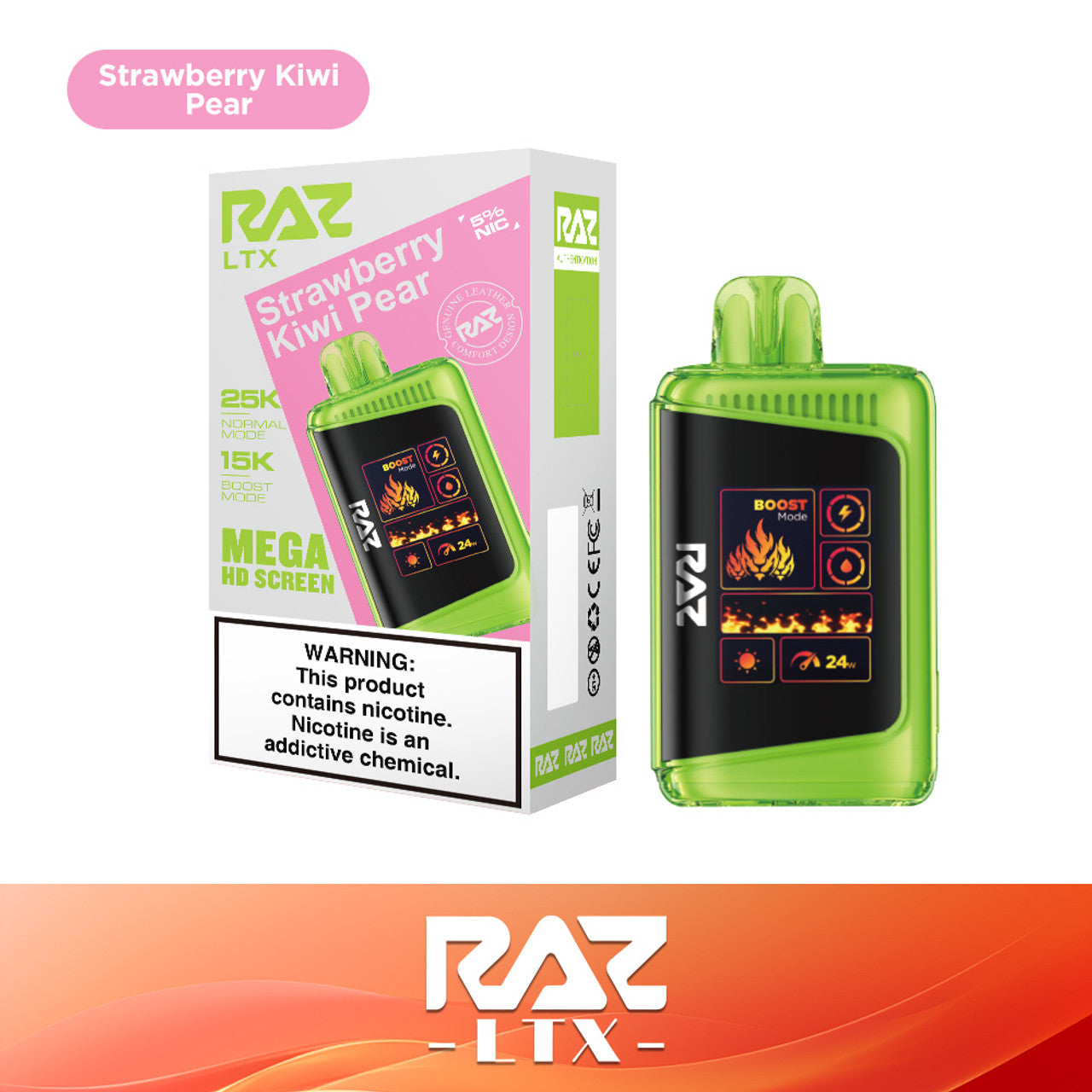 Raz LTX 25K Puff Rechargeable Disposable Device – 25000 Puffs (2 Box per Flavor Max Limit)