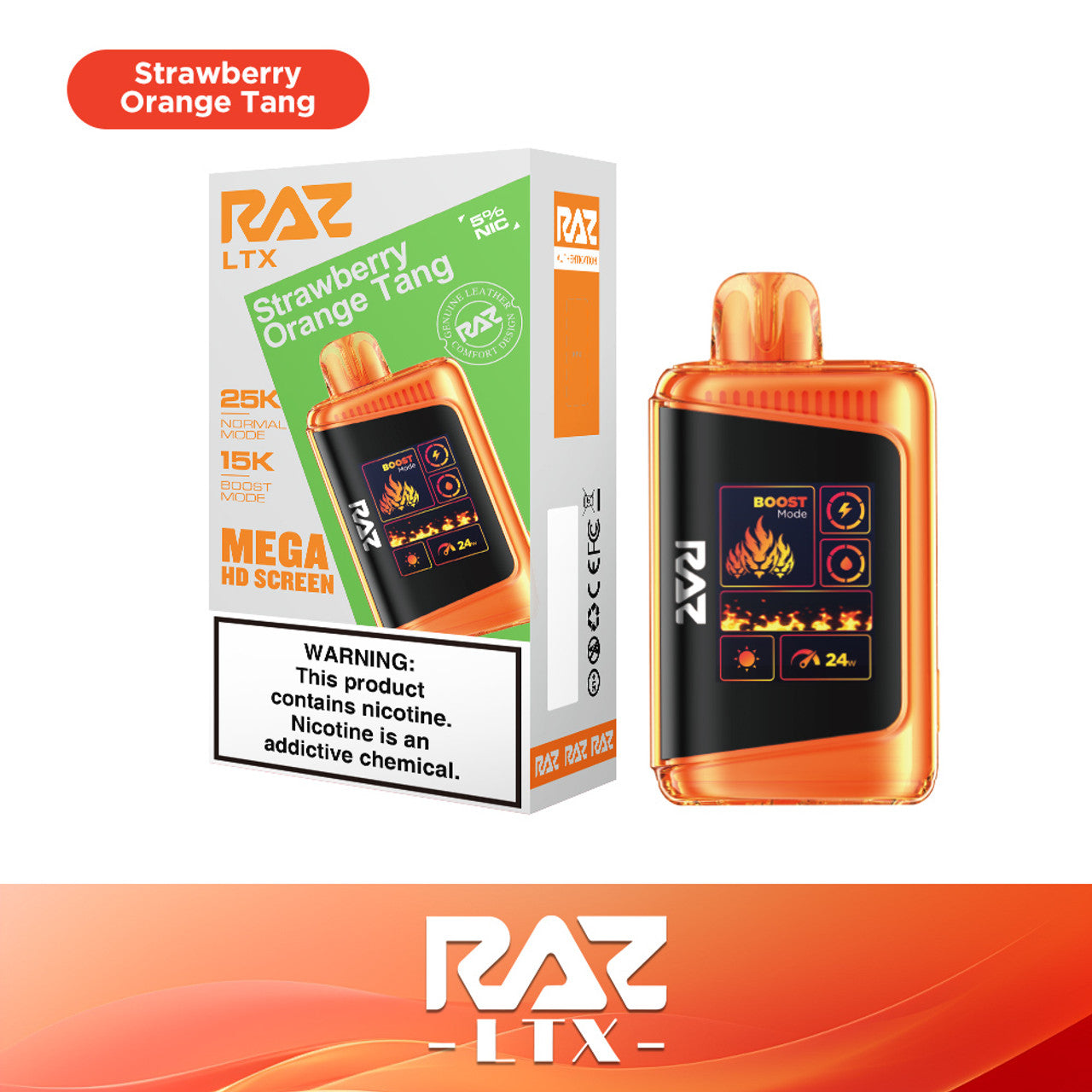 Raz LTX 25K Puff Rechargeable Disposable Device – 25000 Puffs (2 Box per Flavor Max Limit)