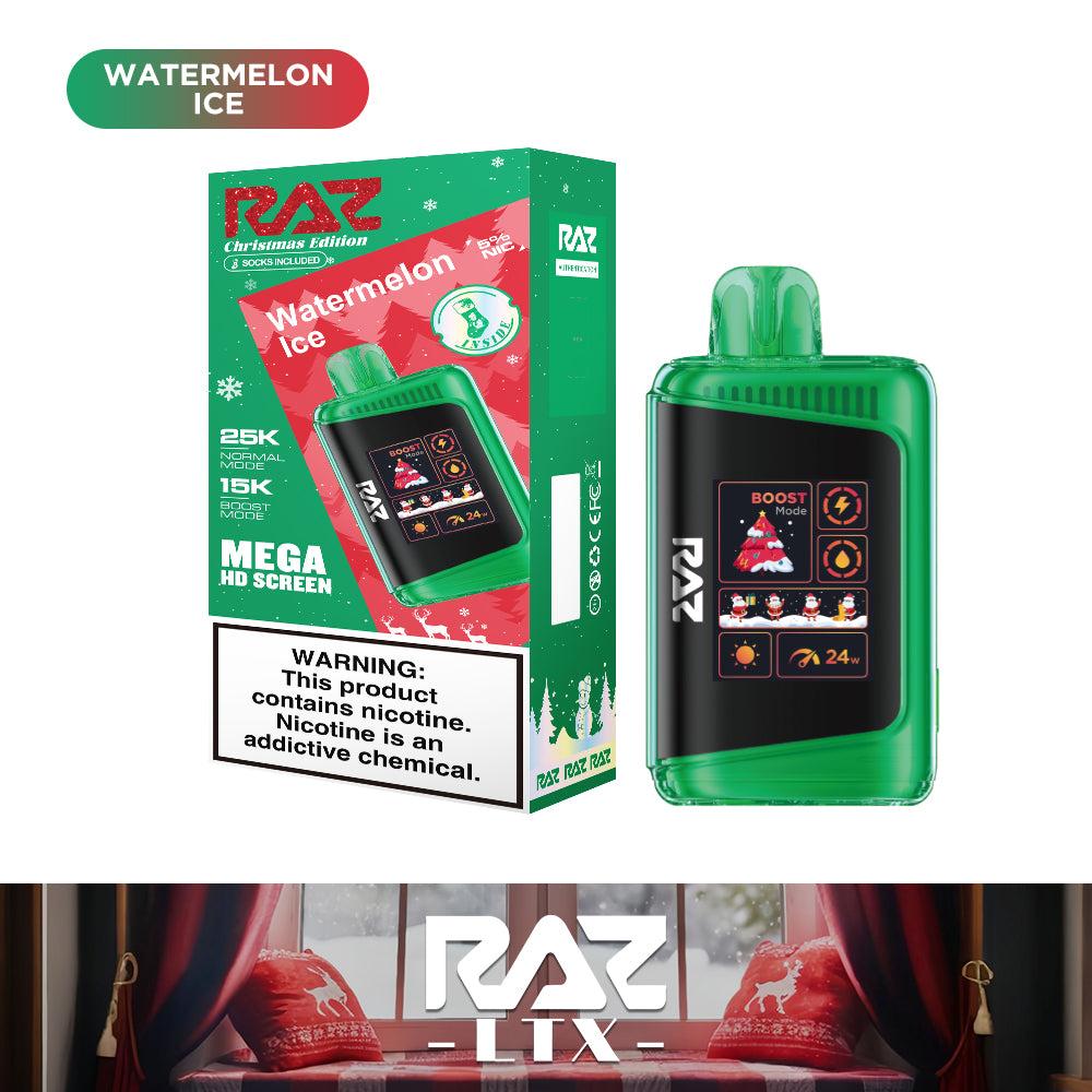 Raz LTX 25K Christmas Edition Rechargeable Disposable Device – 25000 Puffs