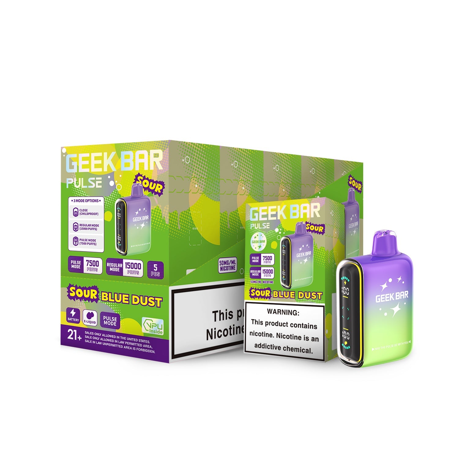 Geek Bar Pulse Sour Edition Rechargeable Disposable Device – 15000 Puffs