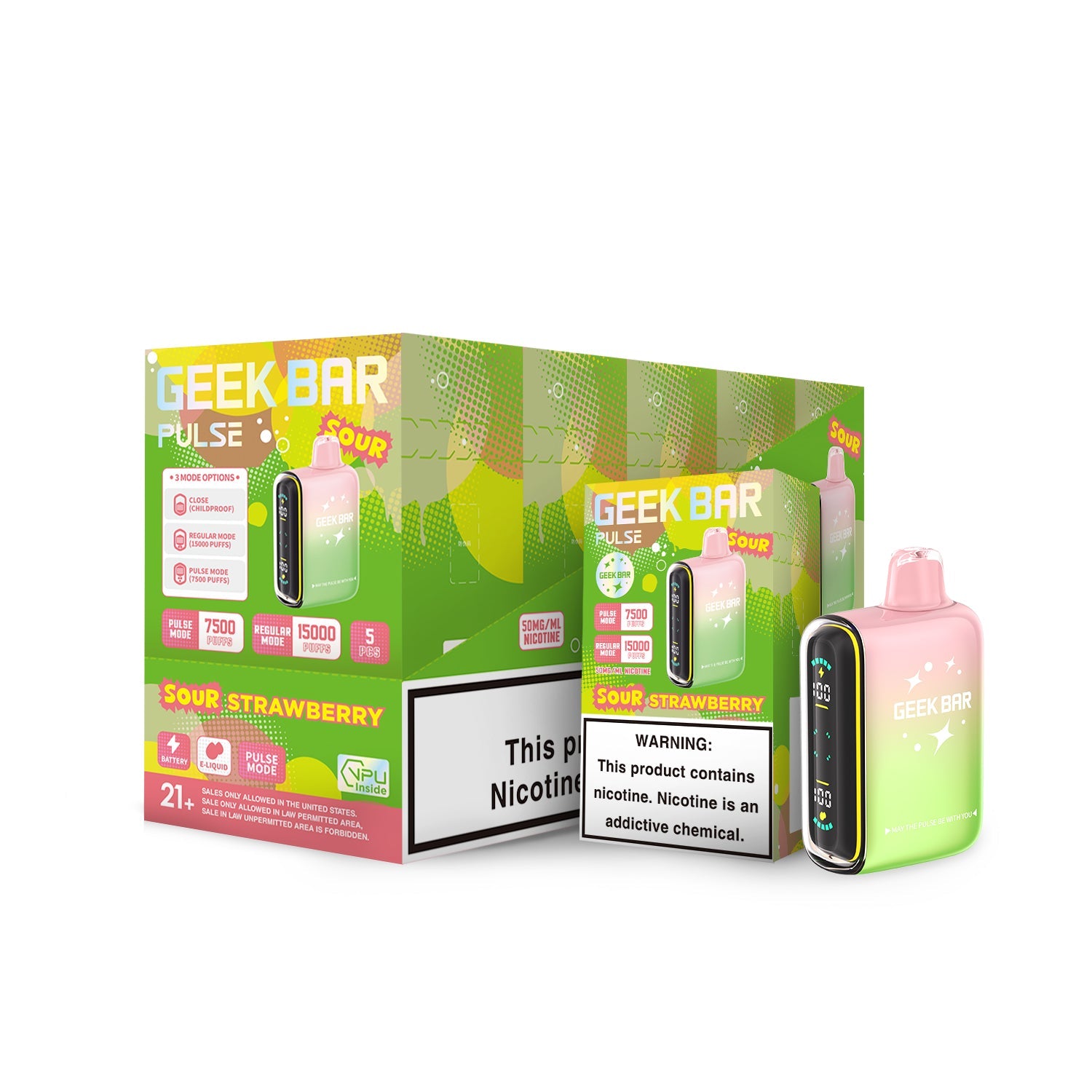 Geek Bar Pulse Sour Edition Rechargeable Disposable Device – 15000 Puffs