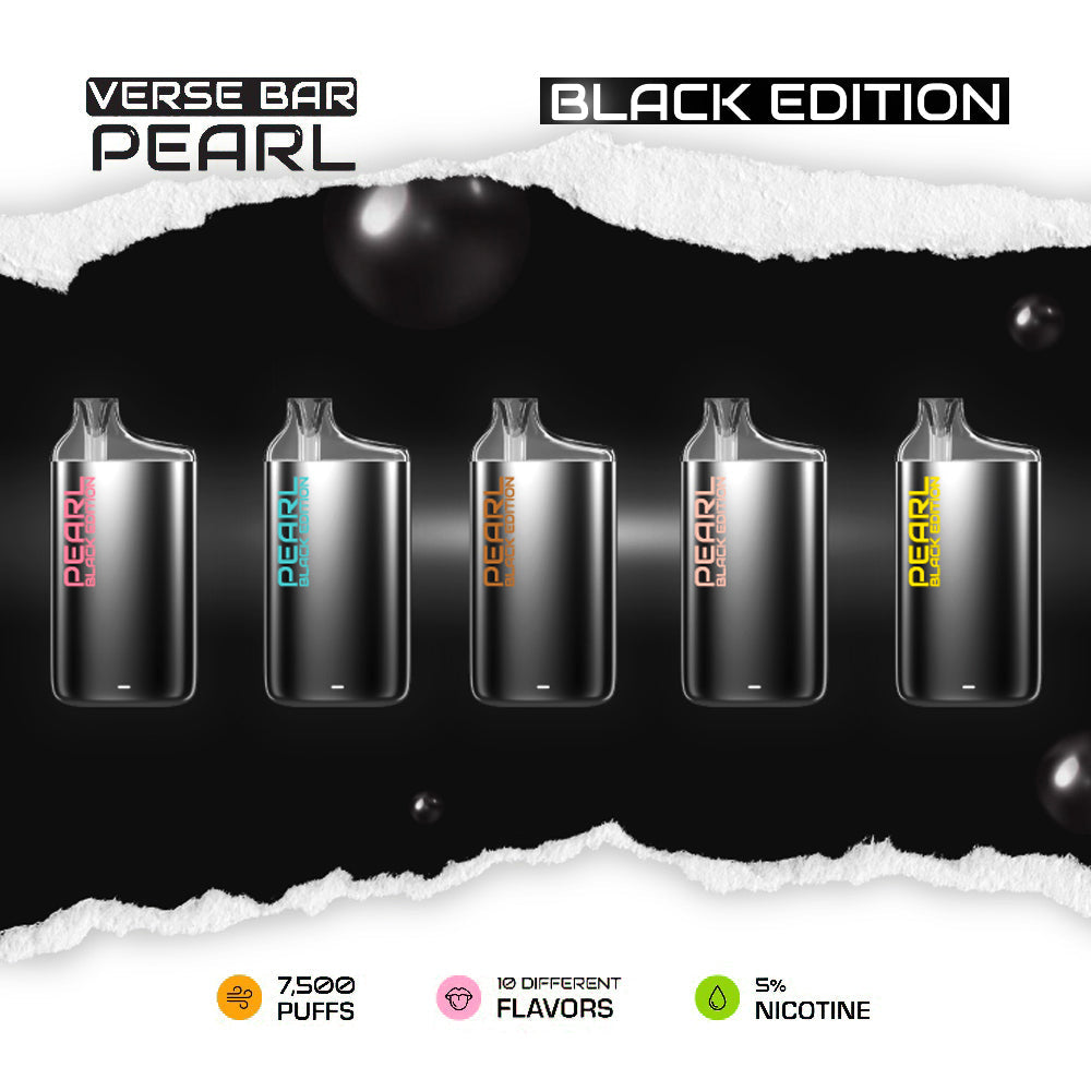 VERSE Bar Pearl "Black Edition" Disposable Vape - 7500 Puffs