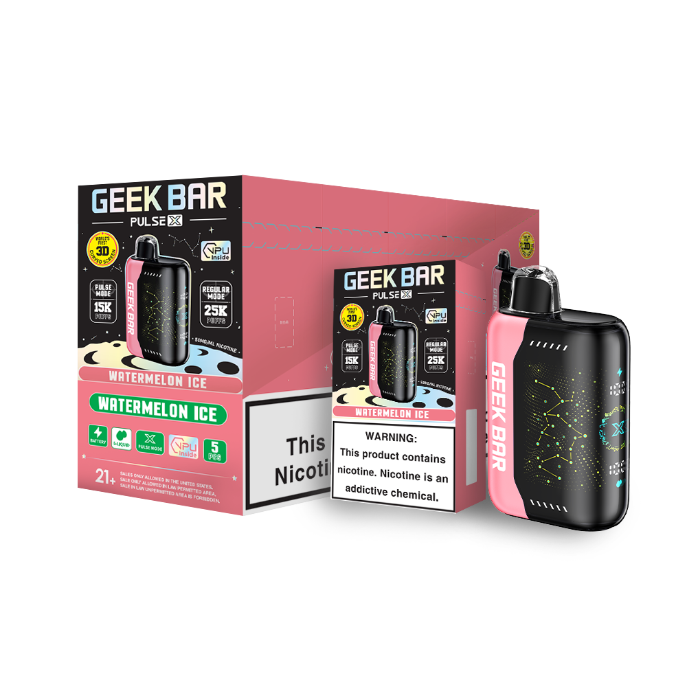 Geek Bar Pulse X 25K Puff Rechargeable Disposable Device – 25000 Puffs (2 Box per Flavor Max Limit)