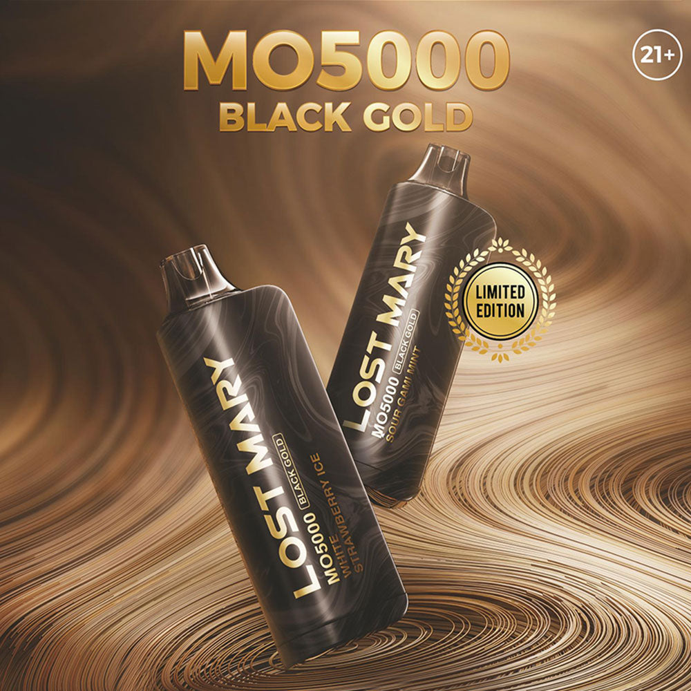 Lost Mary MO5000 Black Gold Limited Edition Rechargeable Disposable Device – 5000 Puffs