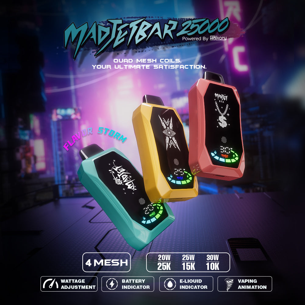 Madjetbar 25000 Rechargeable Disposable Device Powered by Sikary – 25000 Puffs