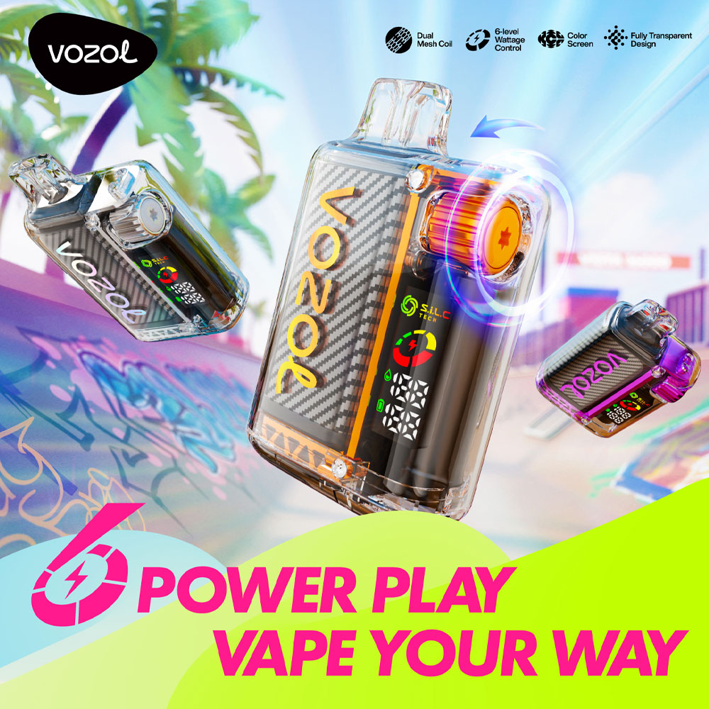 VOZOL Vista 16000 with 16,000 puffs, 6 adjustable power levels, and sleek design.